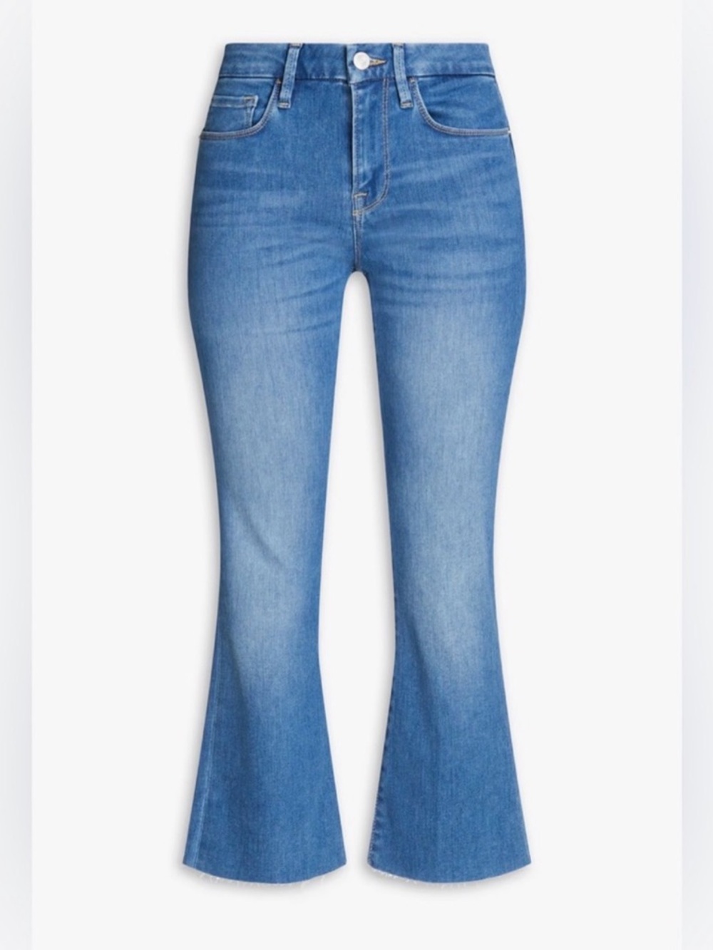 FRAME Le Crop Mini Boot Jeans – Light Wash Blue Denim Size 32 - Picture 3 of 11